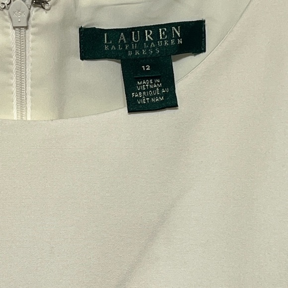 Lauren Ralph Lauren Color Block Sheath Dress Tin Ivory Classic Business Chic - Picture 6 of 8